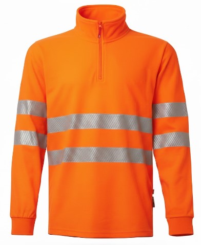 Velilla - Sudadera con media cremallera cinta segmentada (Alta Visibilidad)
