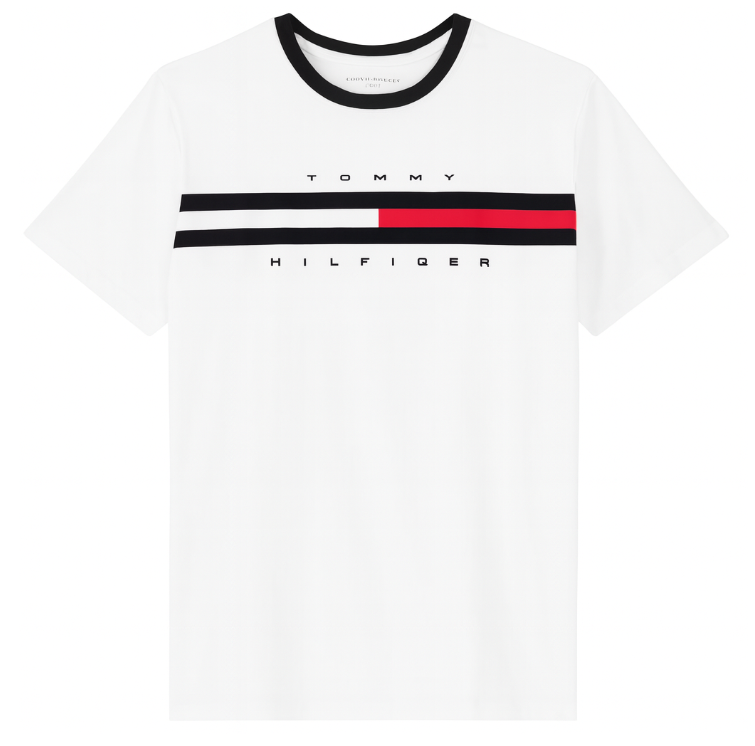 Tommy Hilfiger Camiseta Lineal Blanca