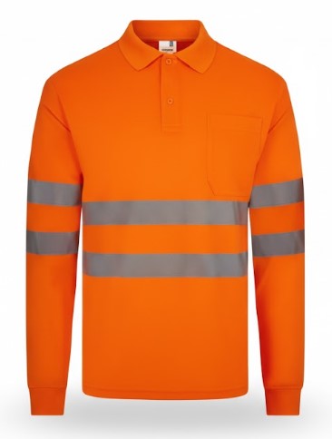 Velilla - Polo Poliéster manga larga cinta segmentada (Alta Visibilidad)