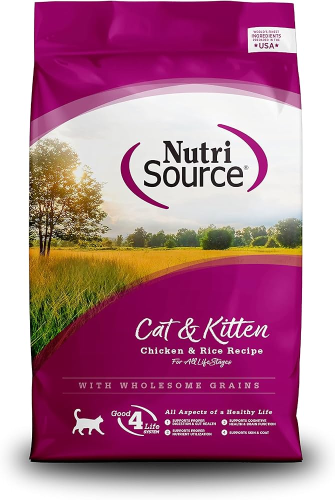 Nutrisource Gatos y Gatitos Receta de Pollo y Arroz Comida para Gatos 1/12 Lb
