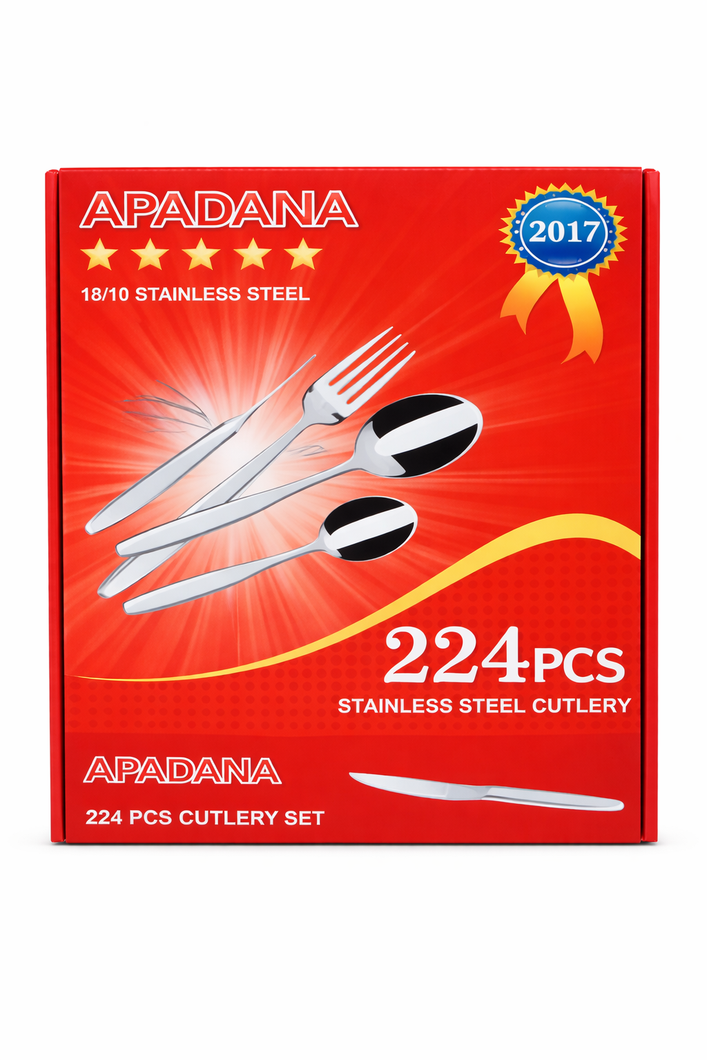 Apanada Set de Cubiertos de 224 Piezas Con Acabado Satinado M
