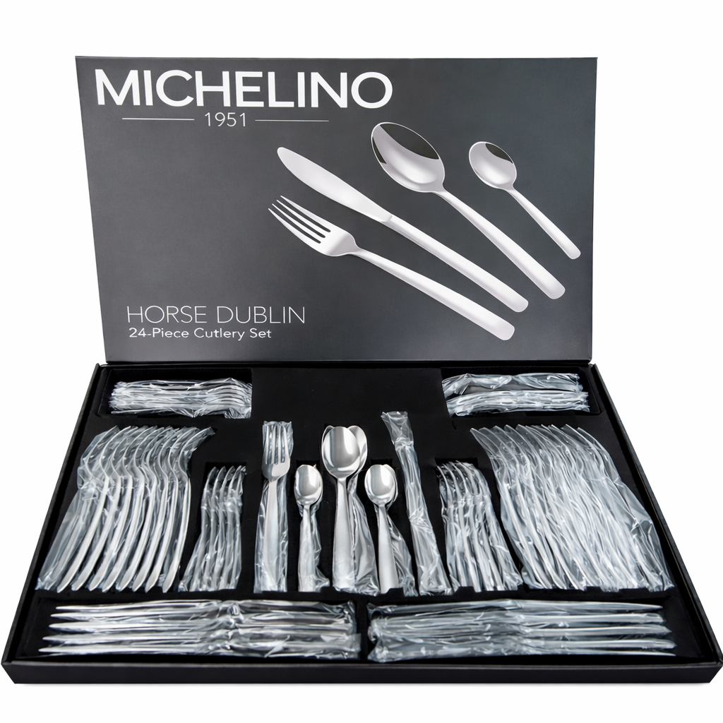 Michelino Set de Cubiertos de 60 Piezas en Acero 430 Con Pulido Espejo
