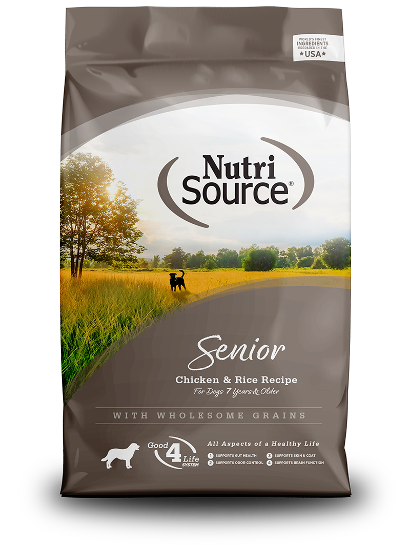 Nutrisource Senior Receta de Pollo y Arroz Comida para Perros 8/4 LB
