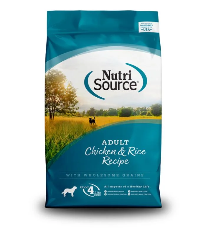 NutriSource Pollo Adulto y Receta de Arroz Alimento para Perros 12 LB